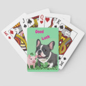 Französische Bulldogge Viel Glück Spielkarten (Rückseite)