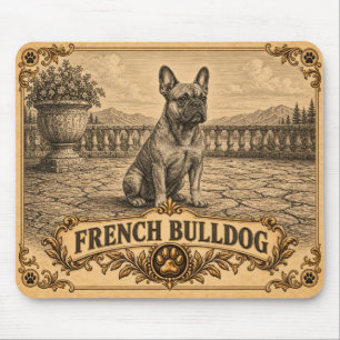 Französische Bulldogge, Vintage Heritage Dog Mousepad