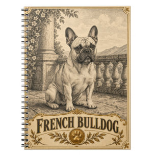 Französische Bulldogge, Vintage Heritage Hund Notizblock