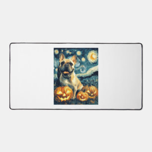 Französische Bulldogge von van gogh Sternennacht H Schreibtischunterlage