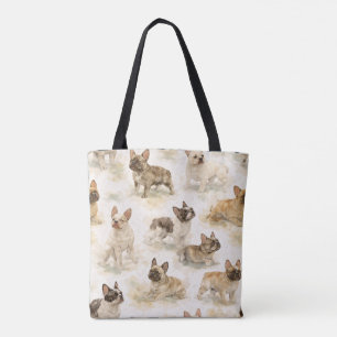 Französische Bulldogge Wasserfarbe  Tasche