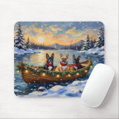 Französische Bulldogge Weihnachten Boot Urlaub Mousepad (Mit Mouse)
