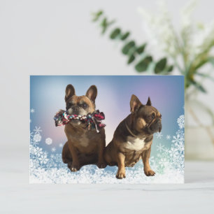 Französische Bulldogge Weihnachten French Bulldog Dankeskarte