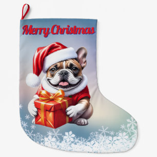 Französische Bulldogge Weihnachten French Bulldog Großer Weihnachtsstrumpf