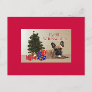 Französische Bulldogge Weihnachten French Bulldog Postkarte
