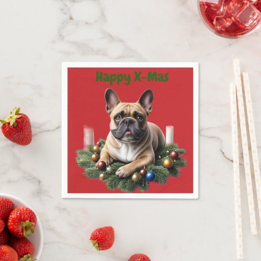 Französische Bulldogge Weihnachten French Bulldog Serviette (Beispiel)