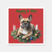 Französische Bulldogge Weihnachten French Bulldog Serviette (Vorderseite)