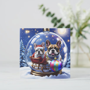 Französische Bulldogge Weihnachten  French Bullog Einladung