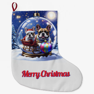 Französische Bulldogge Weihnachten French Bullog Großer Weihnachtsstrumpf
