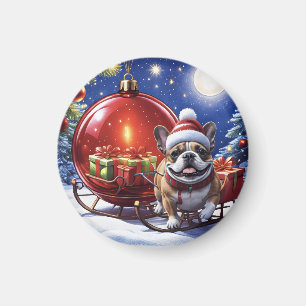 Französische Bulldogge Weihnachten  French Bullog Magnet