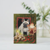 Französische Bulldogge Weihnachten Geschenke Postkarte (Stehend Vorderseite)
