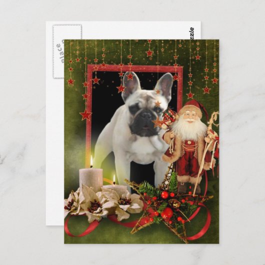 Französische Bulldogge Weihnachten Geschenke Postkarte (Vorne/Hinten)