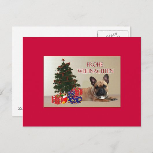 Französische Bulldogge Weihnachten Geschenke Postkarte (Vorne/Hinten)