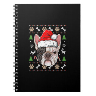 Französische Bulldogge Weihnachten Hund Santa mit  Notizblock