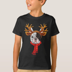 Französische Bulldogge Weihnachten Rentiere Geweih T-Shirt