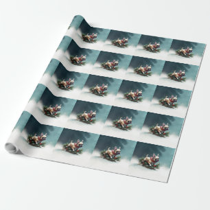 Französische Bulldogge Weihnachten Schnee Winter Geschenkpapier