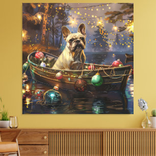 Französische Bulldogge Weihnachtliche Festliche Re Leinwanddruck