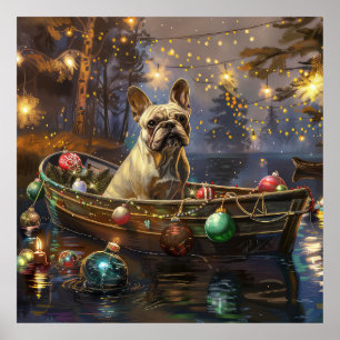 Französische Bulldogge Weihnachtliche Festliche Re Poster