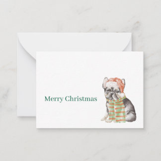 Französische Bulldogge Weihnachts- oder Feiertagsk Mitteilungskarte