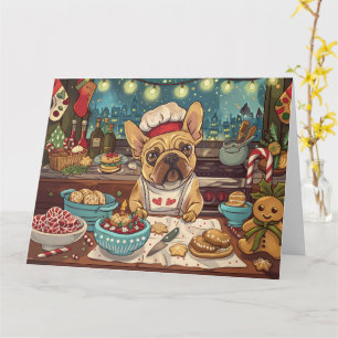 Französische Bulldogge Weihnachtsbacken: Festliche Karte