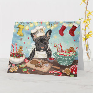 Französische Bulldogge-Weihnachtsbäckerei: Festlic Karte