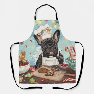 Französische Bulldogge-Weihnachtsbäckerei: Festlic Schürze