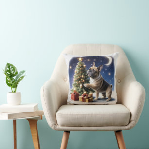 Französische Bulldogge Weihnachtsbaum Bulldog Kissen
