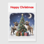 Französische Bulldogge Weihnachtsbaum Bulldog Magnetkarte (Vorderseite)