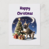 Französische Bulldogge Weihnachtsbaum Bulldog Postkarte (Vorderseite)