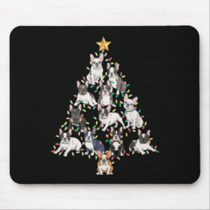 Französische Bulldogge Weihnachtsbaum Frenchie Hun Mousepad