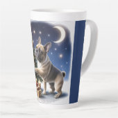 Französische Bulldogge Weihnachtsbaum Milchtasse (Rechte Ecke)