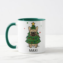 Französische Bulldogge Weihnachtsbaum mit individu