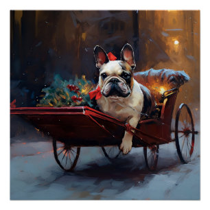 Französische Bulldogge Weihnachtsfest Saison Poster