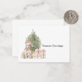 Französische Bulldogge Weihnachtskarte Mitteilungskarte (Vorderseite/Rückseite Beispiel)