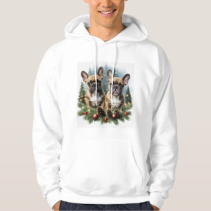 Französische Bulldogge  Weihnachtskranz Bulldog Hoodie
