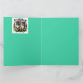 Französische Bulldogge  Weihnachtskranz Bulldog Karte (Innenseite)