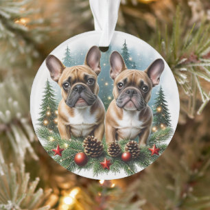 Französische Bulldogge  Weihnachtskranz Bulldog Ornament