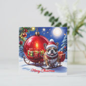 Französische Bulldogge Weihnachtskugel Weihnachten (Stehend Vorderseite)