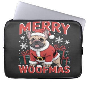 Französische Bulldogge Weihnachtsmann Hut Frohe We Laptopschutzhülle