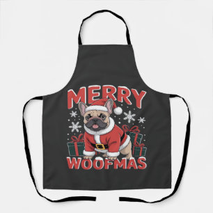 Französische Bulldogge Weihnachtsmann Hut Frohe We Schürze