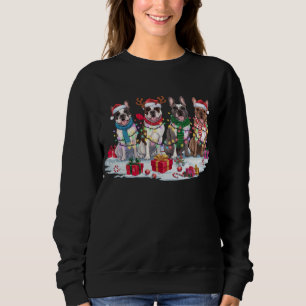 Französische Bulldogge-Weihnachtsmannmütze will We Sweatshirt