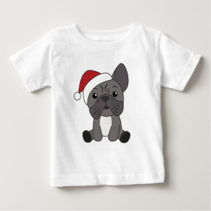 Französische Bulldogge Weihnachtsschneetiere Baby T-shirt