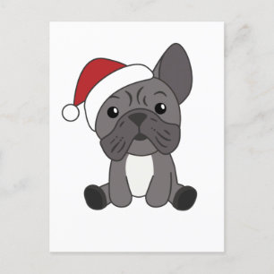 Französische Bulldogge Weihnachtsschneetiere Feiertagspostkarte