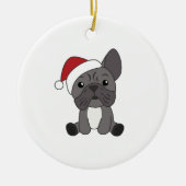 Französische Bulldogge Weihnachtsschneetiere Keramik Ornament (Vorne)