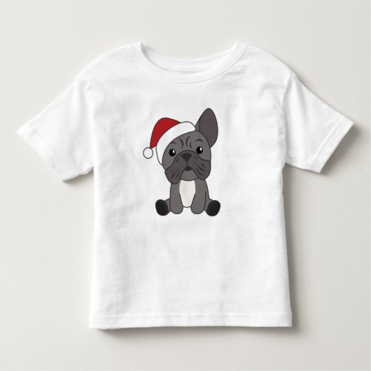 Französische Bulldogge Weihnachtsschneetiere Kleinkind T-shirt (Vorderseite)
