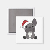 Französische Bulldogge Weihnachtsschneetiere Magnet (Vorderseite/Rückseite)