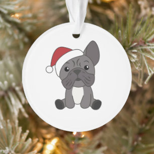 Französische Bulldogge Weihnachtsschneetiere Ornament