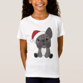 Französische Bulldogge Weihnachtsschneetiere T-Shirt (Vorderseite)