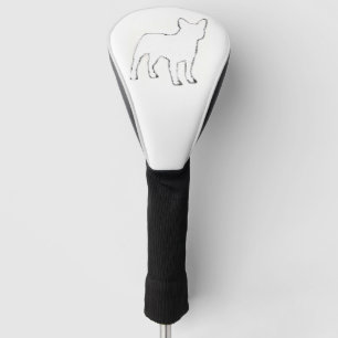 Französische Bulldogge Weiße Silhouette Golf Headcover