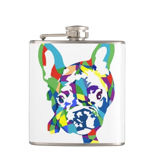 Französische Bulldogge Welpe Flachmann (Vorderseite)